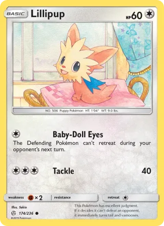 Lillipup #174 · Cosmic Eclipse Pokémon card