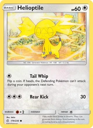 Helioptile #179 · Cosmic Eclipse Pokémon card