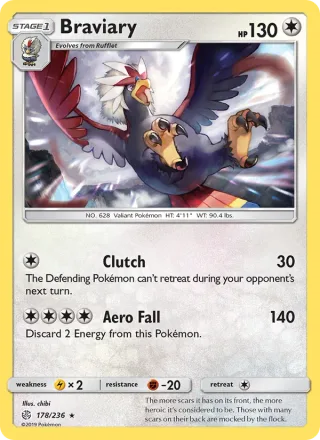 Braviary #178 · Cosmic Eclipse Pokémon card