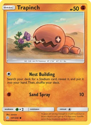 Trapinch #107 · Cosmic Eclipse Pokémon card
