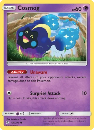 Cosmog #100 · Cosmic Eclipse Pokémon card