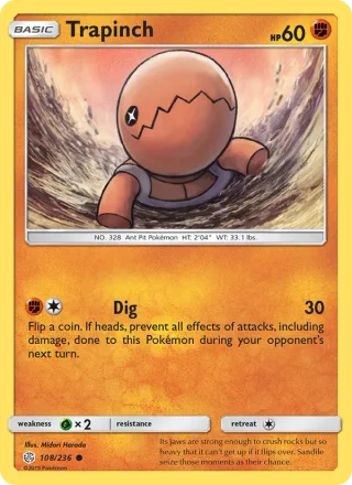 Trapinch #108 · Cosmic Eclipse Pokémon card