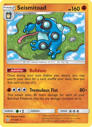 Seismitoad #117 · Cosmic Eclipse Pokémon card
