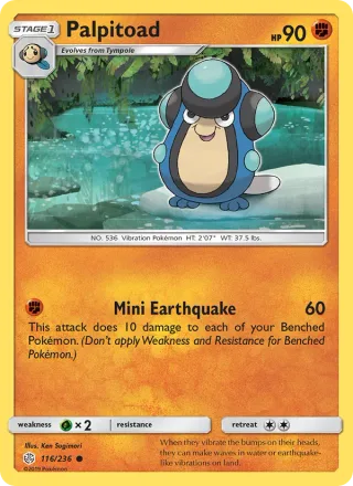 Palpitoad #116 · Cosmic Eclipse Pokémon card