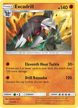 Excadrill #115 · Cosmic Eclipse Pokémon card