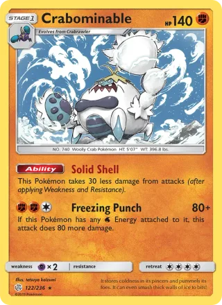 Crabominable #122 · Cosmic Eclipse Pokémon card