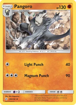 Pangoro #120 · Cosmic Eclipse Pokémon card