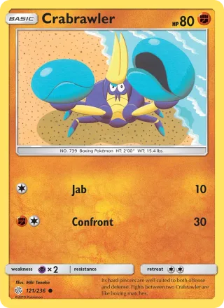 Crabrawler #121 · Cosmic Eclipse Pokémon card