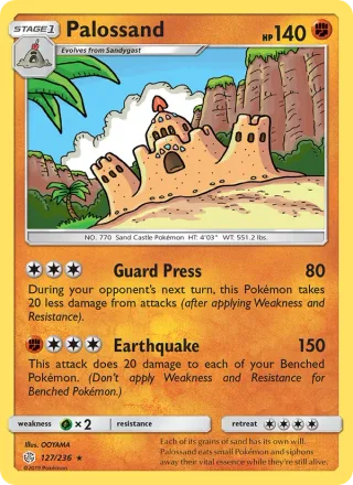 Palossand #127 · Cosmic Eclipse Pokémon card