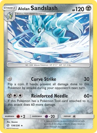 Alolan Sandslash #138 · Cosmic Eclipse Pokémon card