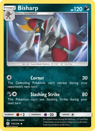 Bisharp #135 · Cosmic Eclipse Pokémon card