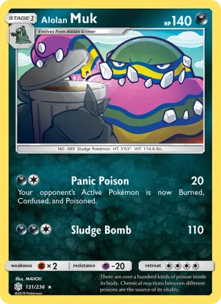 Alolan Muk #131 · Cosmic Eclipse Pokémon card