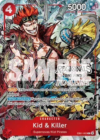 Kid & Killer (SP) #EB01-003-sp · The Azure Sea's Seven One Piece card