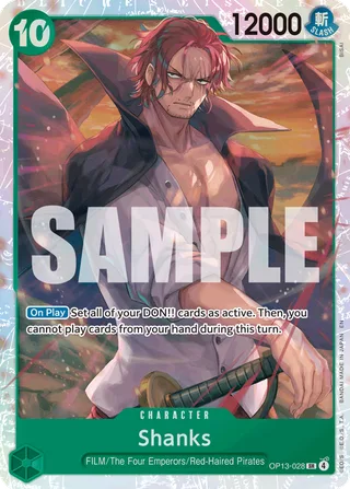 Shanks #OP13-028 · Carrying On His Will One Piece card