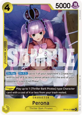 Perona #OP14-111 · The Azure Sea's Seven One Piece card