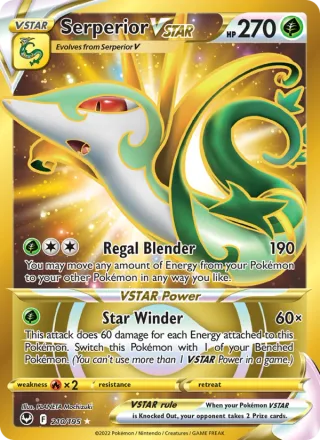 Serperior VSTAR #210 · Silver Tempest Pokémon card