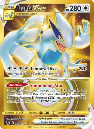 Lugia VSTAR #211 · Silver Tempest Pokémon card