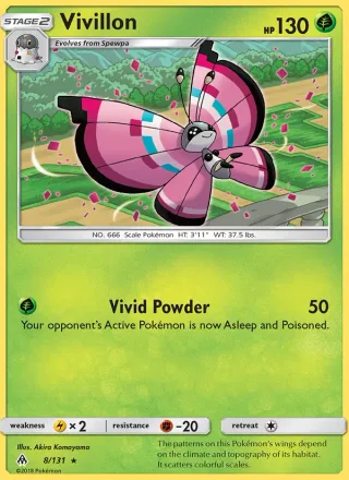 Vivillon #8 · Forbidden Light Pokémon card