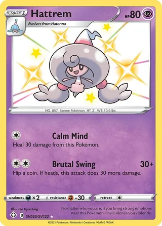 Hattrem #SV055 · Shining Fates Shiny Vault Pokémon card