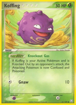 Koffing #61 · Team Rocket Returns Pokémon card