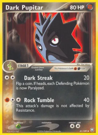 Dark Pupitar #41 · Team Rocket Returns Pokémon card