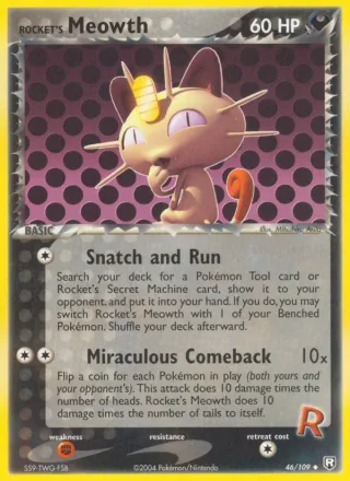 Rocket's Meowth #46 · Team Rocket Returns Pokémon card
