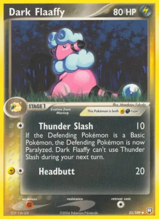 Dark Flaaffy #33 · Team Rocket Returns Pokémon card