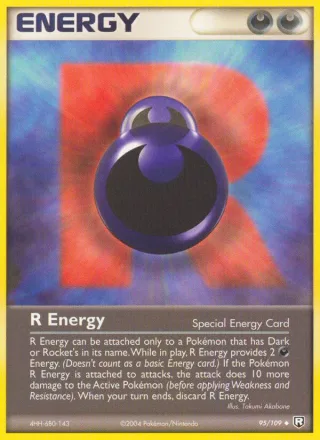 R Energy #95 · Team Rocket Returns Pokémon card