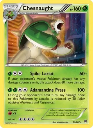Chesnaught #11 · BREAKthrough Pokémon card