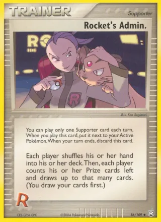 Rocket's Admin. #86 · Team Rocket Returns Pokémon card