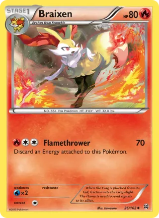 Braixen #26 · BREAKthrough Pokémon card