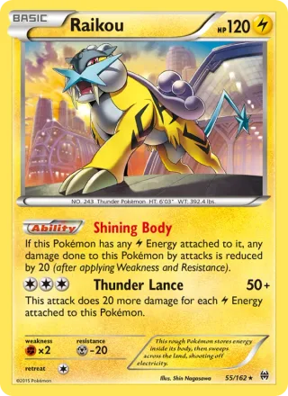 Raikou #55 · BREAKthrough Pokémon card
