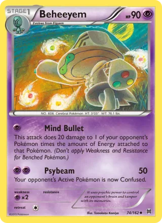 Beheeyem #74 · BREAKthrough Pokémon card