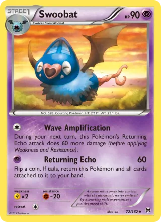 Swoobat #72 · BREAKthrough Pokémon card