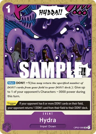Hydra #OP02-090 · Paramount War Pre-Release Cards One Piece card
