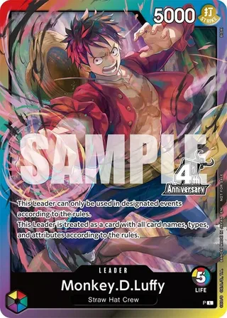Monkey.D.Luffy (4th Anniversary Leader Card) #monkey-d-luffy-4th-anniversary-leader-card · One Piece Promotion Cards One Piece card