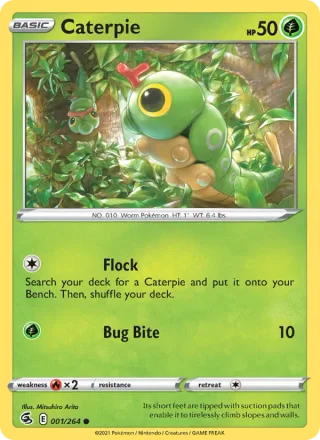 Caterpie #1 · Fusion Strike Pokémon card
