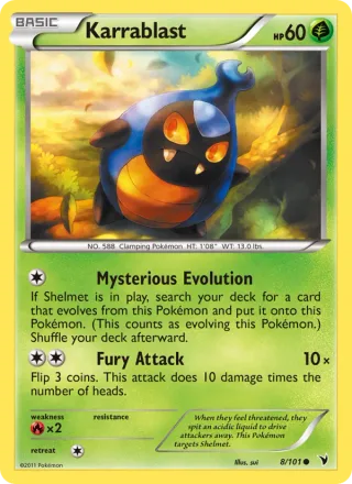 Karrablast #8 · Noble Victories Pokémon card