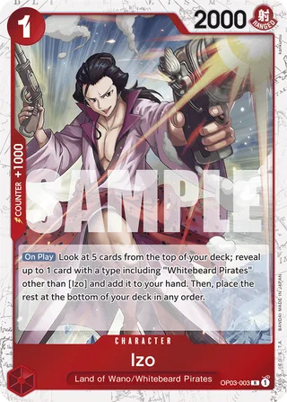 Izo (Alternate Art) #OP03-003-alternate-art · Premium Booster -The Best- One Piece card