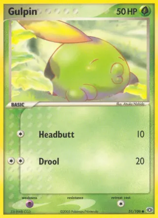 Gulpin #51 · Emerald Pokémon card