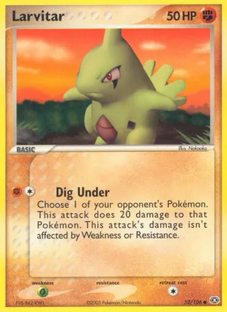 Larvitar #52 · Emerald Pokémon card
