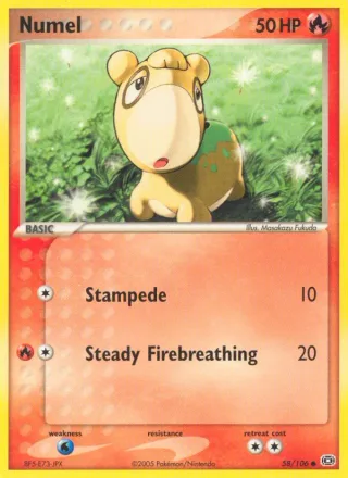 Numel #58 · Emerald Pokémon card