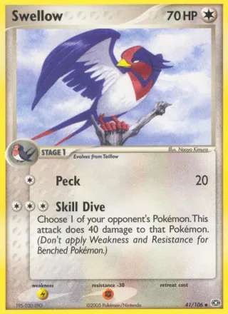 Swellow #41 · Emerald Pokémon card