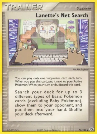 Lanette's Net Search #77 · Emerald Pokémon card