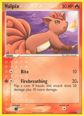 Vulpix #72 · Emerald Pokémon card