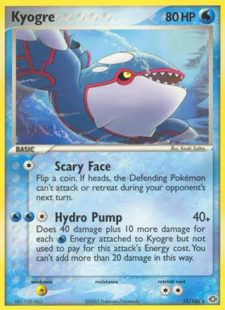 Kyogre #15 · Emerald Pokémon card
