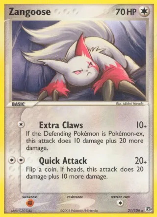Zangoose #21 · Emerald Pokémon card