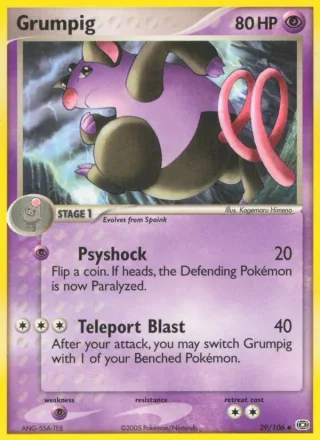 Grumpig #29 · Emerald Pokémon card