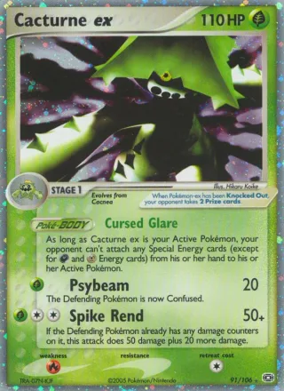 Cacturne ex #91 · Emerald Pokémon card