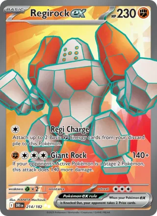 Regirock ex #214 · Destined Rivals Pokémon card